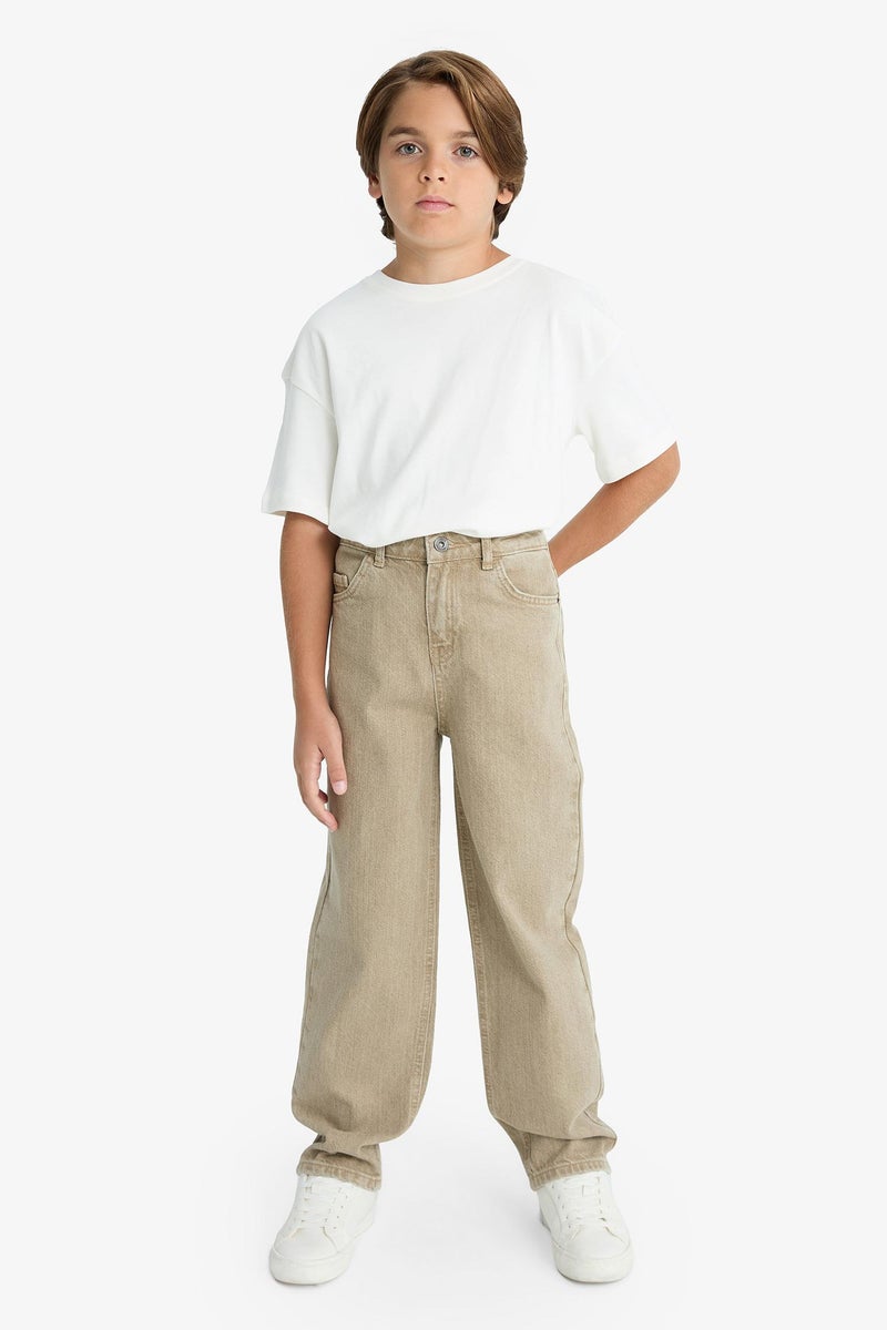 ديفاكتو بنطلون جينز اولادي وايد ليج برجل عادية - Image 4